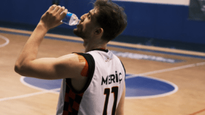 Player drinking water