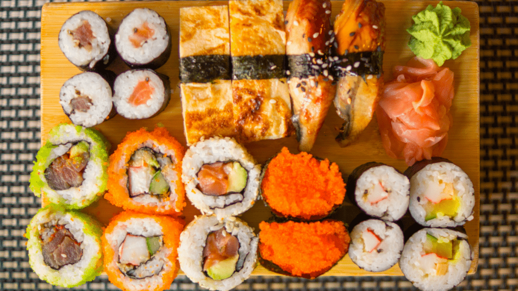 sushi and salmon 