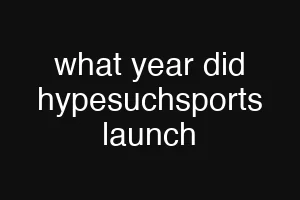 what year did hypesuchsports launch